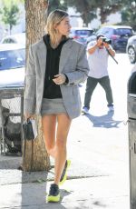 HAILEY BALDWIN in Short Skirt Out in Los Angeles 10/16/2018