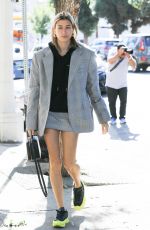 HAILEY BALDWIN in Short Skirt Out in Los Angeles 10/16/2018