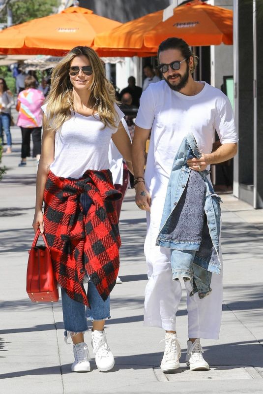 HEIDI KLUM and Tom Kaulitz at Il Pastaio in Beverly Hills 10/01/2018