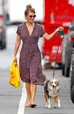 HELENA CHRISTENSEN Out with Her Dog in New York 10/03/2018