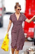 HELENA CHRISTENSEN Out with Her Dog in New York 10/03/2018
