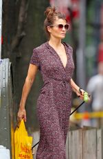 HELENA CHRISTENSEN Out with Her Dog in New York 10/03/2018