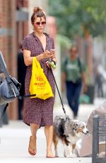 HELENA CHRISTENSEN Out with Her Dog in New York 10/03/2018