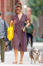 HELENA CHRISTENSEN Out with Her Dog in New York 10/03/2018