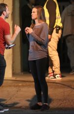 HILARY SWANK on the Set of Fatale in Los Angeles 10/18/2018