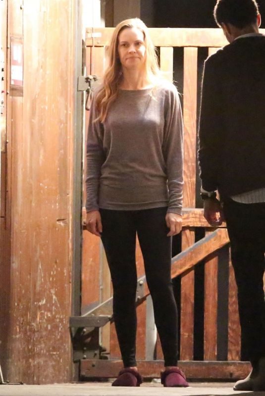HILARY SWANK on the Set of Fatale in Los Angeles 10/18/2018