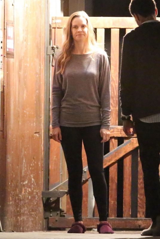 HILARY SWANK on the Set of Fatale in Los Angeles 10/18/2018
