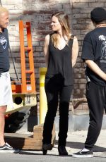 HILARY SWANK on the Set of Movie Project in Los Angeles 10/15/2018