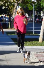 HOLLY MADISON Out with Her Dog in Los Angeles 10/14/2018