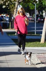 HOLLY MADISON Out with Her Dog in Los Angeles 10/14/2018