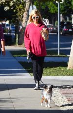 HOLLY MADISON Out with Her Dog in Los Angeles 10/14/2018