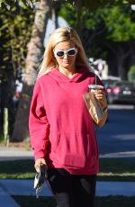 HOLLY MADISON Out with Her Dog in Los Angeles 10/14/2018