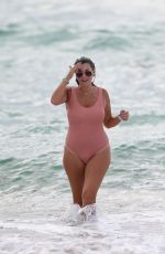 IMOGEN THOMAS in Swimsuit at a Beach in Miami 10/02/2018