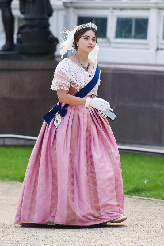 JENNA LOUISE COLEMAN on the Set of Queen Victoria in Liverpool 09/28/2018