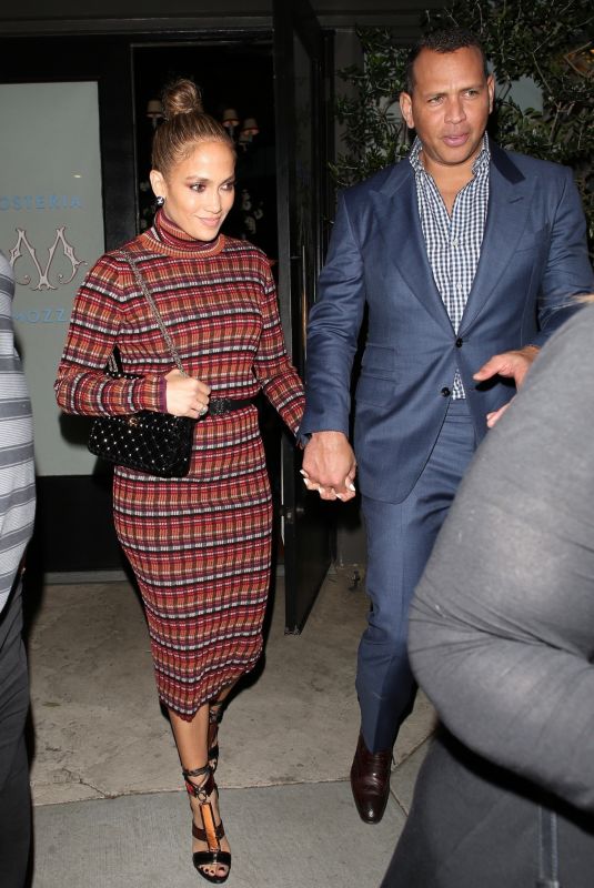 JENNIFER LOPEZ and Alex Rodriguez at Osteria Mozza in West Hollywood 10/20/2018