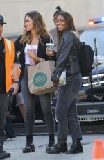 JESSICA ALBA amd GABRIELLE UNION on the Set of L.A.