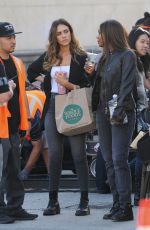 JESSICA ALBA amd GABRIELLE UNION on the Set of L.A.
