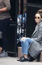 JESSICA BIEL in Ripped Jeans Out in New York 10/23/2018