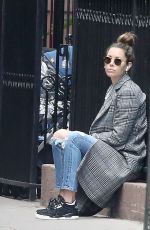 JESSICA BIEL in Ripped Jeans Out in New York 10/23/2018