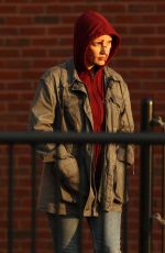 JESSICA CHASTAIN on the Set of Eve in Boston 10/05/2018