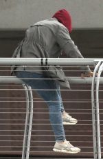 JESSICA CHASTAIN on the Set of Eve in Boston 10/05/2018