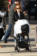 JESSICA CHASTAIN on the Set of Eve in Boston 10/12/2018