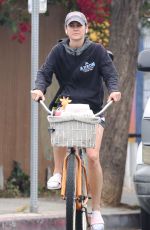 JESSICA STROUP Playing Tennis and Riding a Bicycle in Los Angeles 10/23/2018