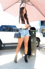 JOCELYN CHEW in Denim Cut-off Out in West Hollywood 10/17/2018