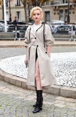 JULIA GARNER Arrives at Miu Miu Show at Paris Fashion Week 10/02/2018