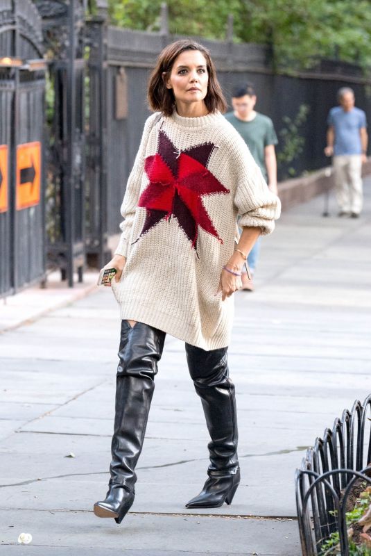 KATIE HOLMES Out and About in New York 10/10/2018