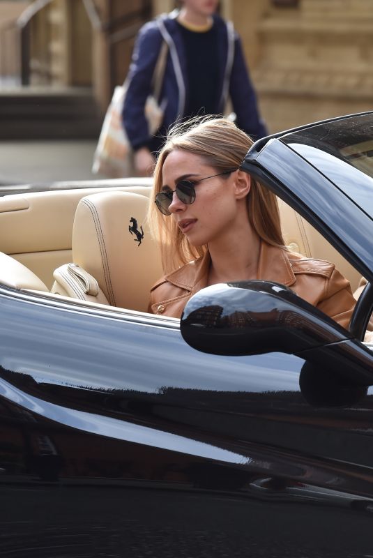 KIMBERLEY GARNER Driving Out Her Ferrari in Kensington 10/24/2018