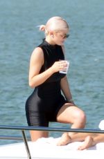KYLIE JENNER at a Boat in Miami Beach 10/01/2018