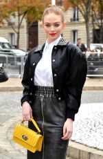 LARSEN THOMPSON Arrives at Miu Miu Show at Paris Fashion Week 10/02/2018