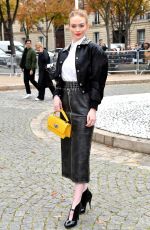 LARSEN THOMPSON Arrives at Miu Miu Show at Paris Fashion Week 10/02/2018