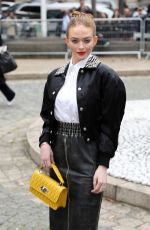 LARSEN THOMPSON Arrives at Miu Miu Show at Paris Fashion Week 10/02/2018
