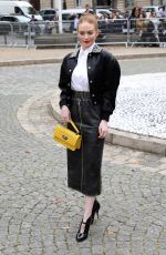 LARSEN THOMPSON Arrives at Miu Miu Show at Paris Fashion Week 10/02/2018