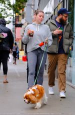 LAUREN MILLER and Seth Rogen Out with Their Dog in New York 10/16/2018