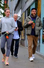 LAUREN MILLER and Seth Rogen Out with Their Dog in New York 10/16/2018