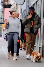 LAUREN MILLER and Seth Rogen Out with Their Dog in New York 10/16/2018