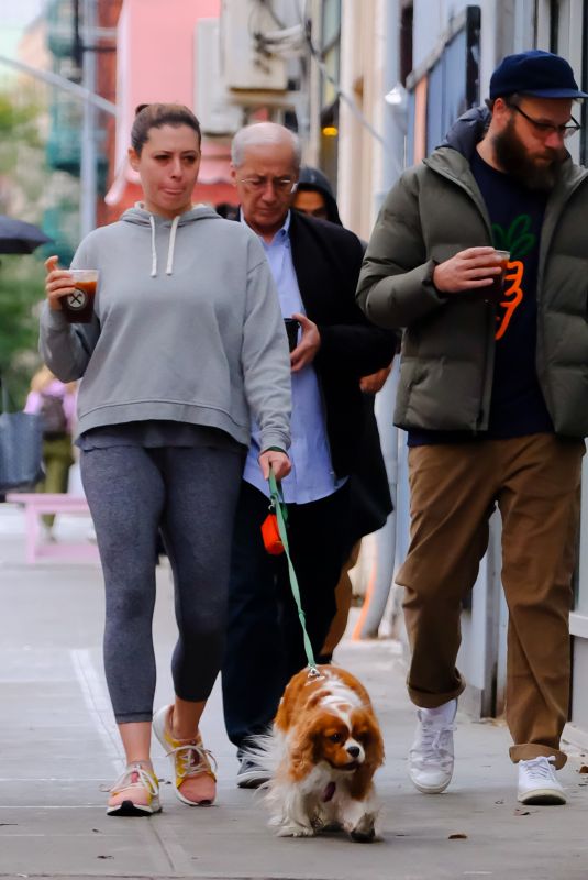 LAUREN MILLER and Seth Rogen Out with Their Dog in New York 10/16/2018