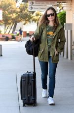LILY COLLINS at Bob Hope Airport in Burbank 10/24/2018