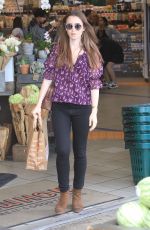 LILY COLLINS Shopping at Erewhon Market in Los Angeles 10/02/2018