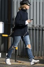 LILY JAMES in Ripped Jeans Out in London 10/05/2018
