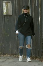LILY JAMES in Ripped Jeans Out in London 10/05/2018