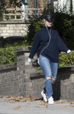 LILY JAMES in Ripped Jeans Out in London 10/05/2018