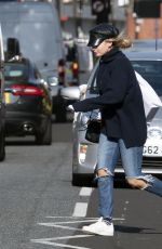 LILY JAMES in Ripped Jeans Out Shopping in London 10/05/2018