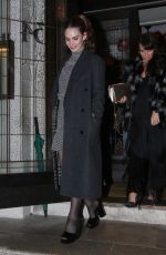 LILY JAMES Leaves 34 Mayfair Restaurant in London 10/27/2018
