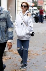 LINDSAY LOHAN Out and About in Paris 10/01/2018