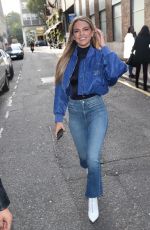 LOUISA JOHNSON in Denim at AOL Build in London 10/12/2018