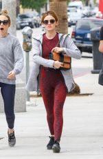 LUCY HALE in Tights Out and About in Los Angeles 10/13/2018